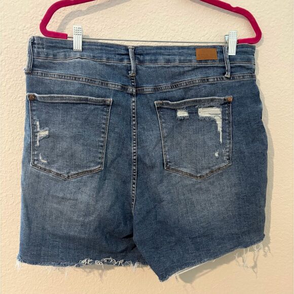 Judy Blue Distressed Denim Wrap Skort - Picture 6 of 11
